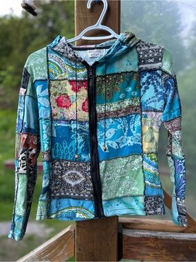 Arvanti Patchwork Full-Zip Hoodie • Small